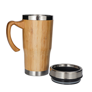 Factory Supply Custom Double Wall Stainless Steel Liner Bamboo Thermos Coffee Vacuum Flask with Tea Infuser Bamboo Flask